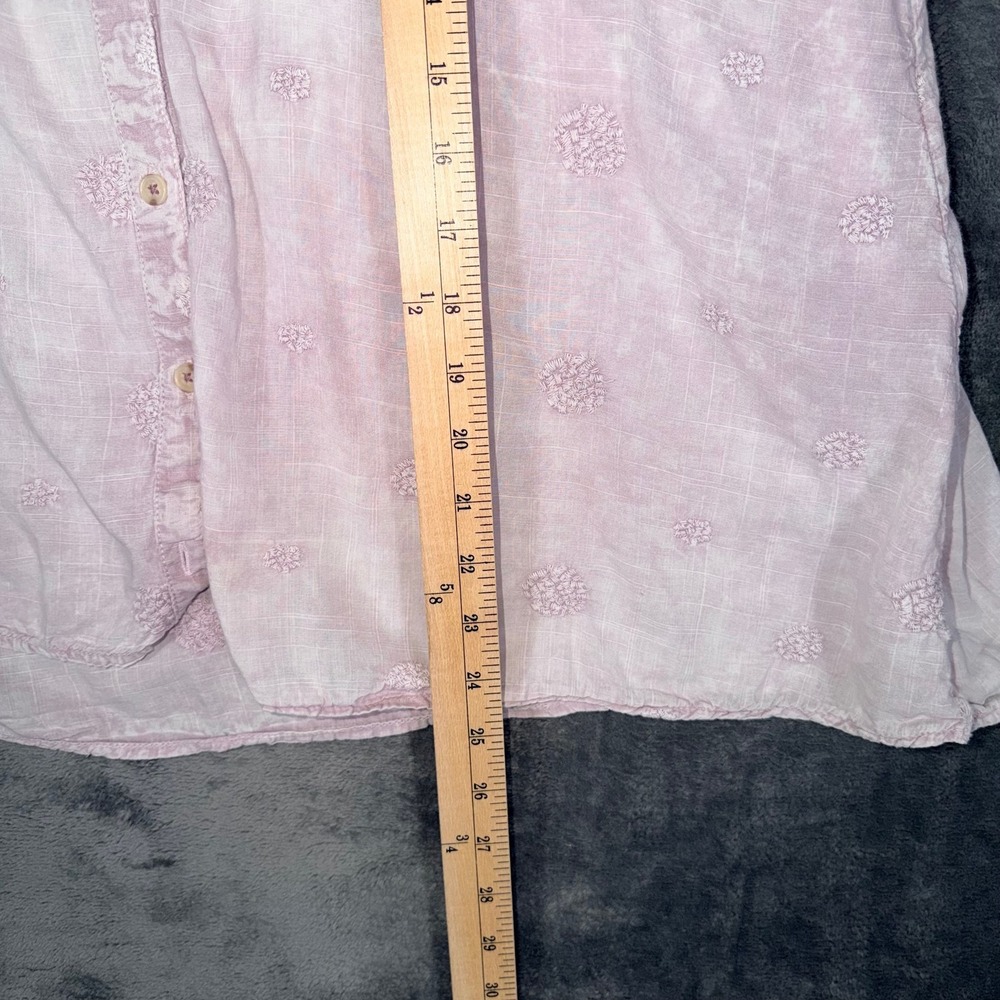 Pilcro by Anthropologie Womens Blouse sz M Lavender Embroidered Long Sleeve Boho - Picture 5 of 5